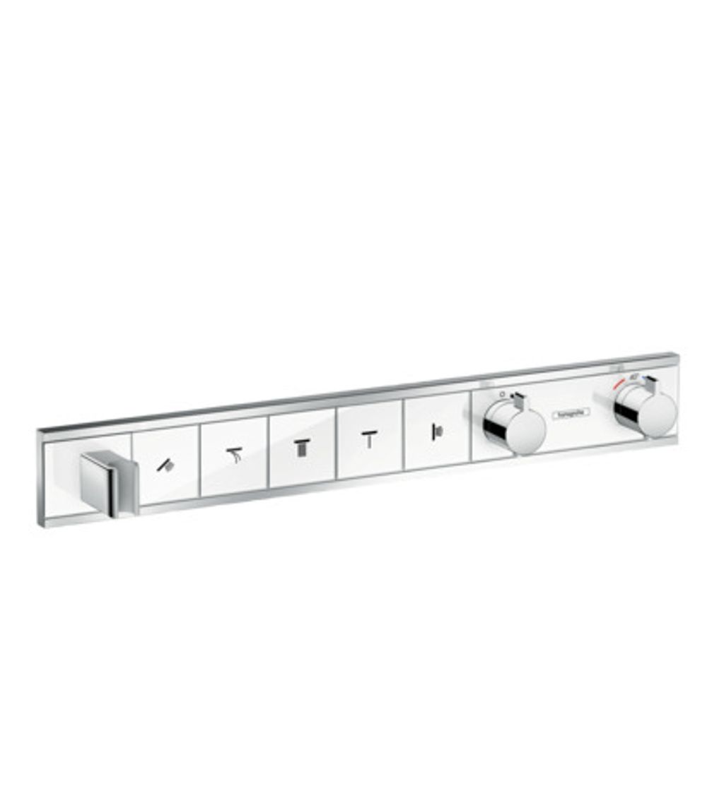 https://raleo.de:443/files/img/11eeea1f7879384092906bba4399b90c/size_l/Hansgrohe-HG-Thermostat-Unterputz-RainSelect-Fertigset-5-Verbraucher-weiss-chrom-15358400 gallery number 1